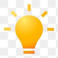 Light bulb png icon sticker, aesthetic gradient design on transparent background