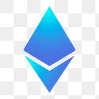 Ethereum cryptocurrency png icon sticker, aesthetic gradient design on transparent background