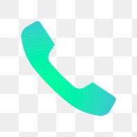 Phone call png app icon sticker, aesthetic gradient design on transparent background