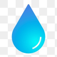 Water drop, environment png icon sticker, aesthetic gradient design on transparent background
