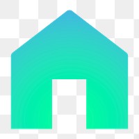 Home png icon sticker, aesthetic gradient design on transparent background