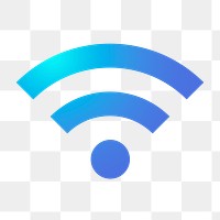 Wifi network png icon sticker, aesthetic gradient design on transparent background