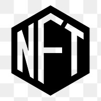 NFT cryptocurrency png icon sticker, flat graphic on transparent background