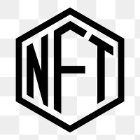 NFT cryptocurrency png icon sticker, flat graphic on transparent background