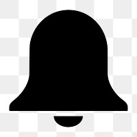 Bell, notification png icon sticker, flat graphic on transparent background