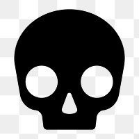 Human skull png icon sticker, flat graphic on transparent background