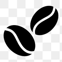 Coffee bean png cafe icon sticker, flat graphic on transparent background