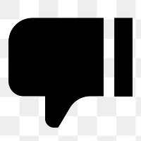 Thumbs down png dislike icon sticker, flat graphic on transparent background