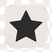 Star shape png icon sticker, ripped paper design, transparent background