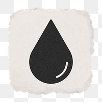 Water drop, environment png icon sticker, ripped paper design on transparent background