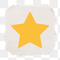 Star shape png icon sticker, ripped paper design, transparent background