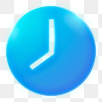 Clock icon png sticker, neon glow, transparent background