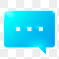 Speech bubble icon png sticker, neon glow, transparent background