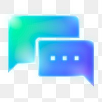 Speech bubble icon png sticker, neon glow, transparent background