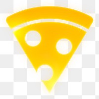 Pizza icon png sticker, neon glow, transparent background