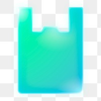 Plastic bag icon png sticker, neon glow, transparent background
