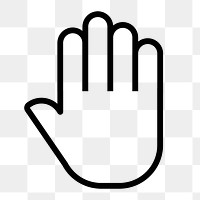 Hand png icon sticker, line art illustration, transparent background