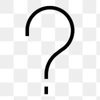 Question mark png icon sticker, line art illustration, transparent background