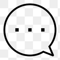 Speech bubble png icon sticker, line art illustration, transparent background