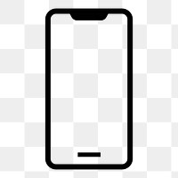 Smartphone png icon sticker, line art illustration, transparent background