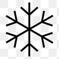 Snowflake png icon sticker, line art illustration, transparent background