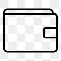 Wallet payment png icon sticker, line art illustration, transparent background