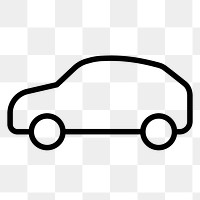 EV car png icon sticker, line art illustration, transparent background