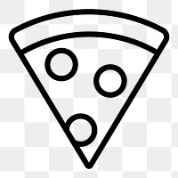 Pizza png icon sticker, line art illustration, transparent background