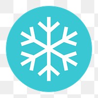 Snowflake png icon sticker, circle badge, transparent background