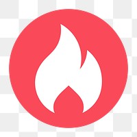 Flame png icon sticker, circle badge, transparent background