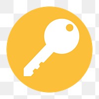 Key, safety png icon sticker, circle badge, transparent background