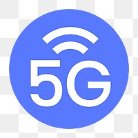 5G network png icon sticker, circle badge, transparent background