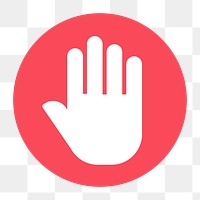 Hand png icon sticker, circle badge, transparent background