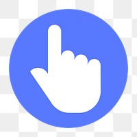 Pointing hand png icon sticker, circle badge, transparent background