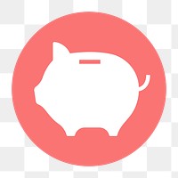 Piggy bank png icon sticker, circle badge, transparent background