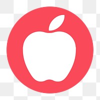 Apple png icon sticker, circle badge, transparent background