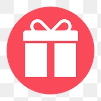 Gift box png reward icon sticker, circle badge, transparent background