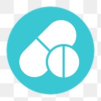 Medicine png icon sticker, circle badge, transparent background