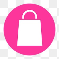 Shopping bag png icon sticker, circle badge, transparent background