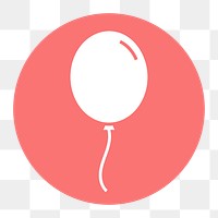 Floating balloon png icon sticker, circle badge, transparent background