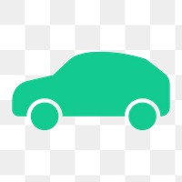 EV car icon png sticker, flat design, transparent background