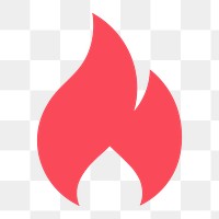 Flame icon png sticker, flat design, transparent background