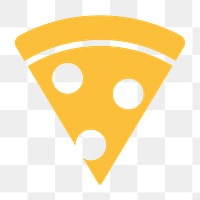 Pizza icon png sticker, flat design, transparent background