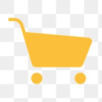 Shopping cart icon png sticker, flat design, transparent background