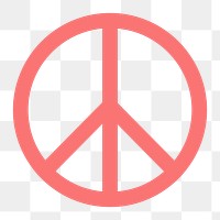 Peace symbol icon png sticker, flat design, transparent background