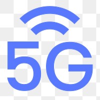 5G network icon png sticker, flat design, transparent background