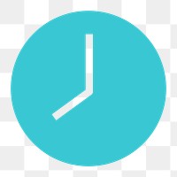 Clock icon png sticker, flat design, transparent background