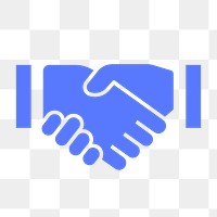 Business handshake icon png sticker, flat design, transparent background