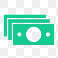 Dollar bills icon png sticker, flat design, transparent background