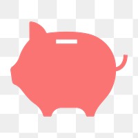 Piggy bank icon png sticker, flat design, transparent background